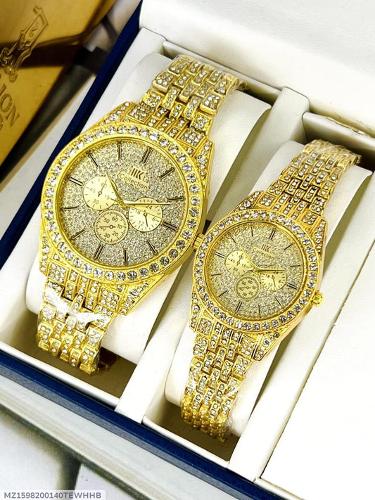 2 piece stainless steel Timepiece for men and Women